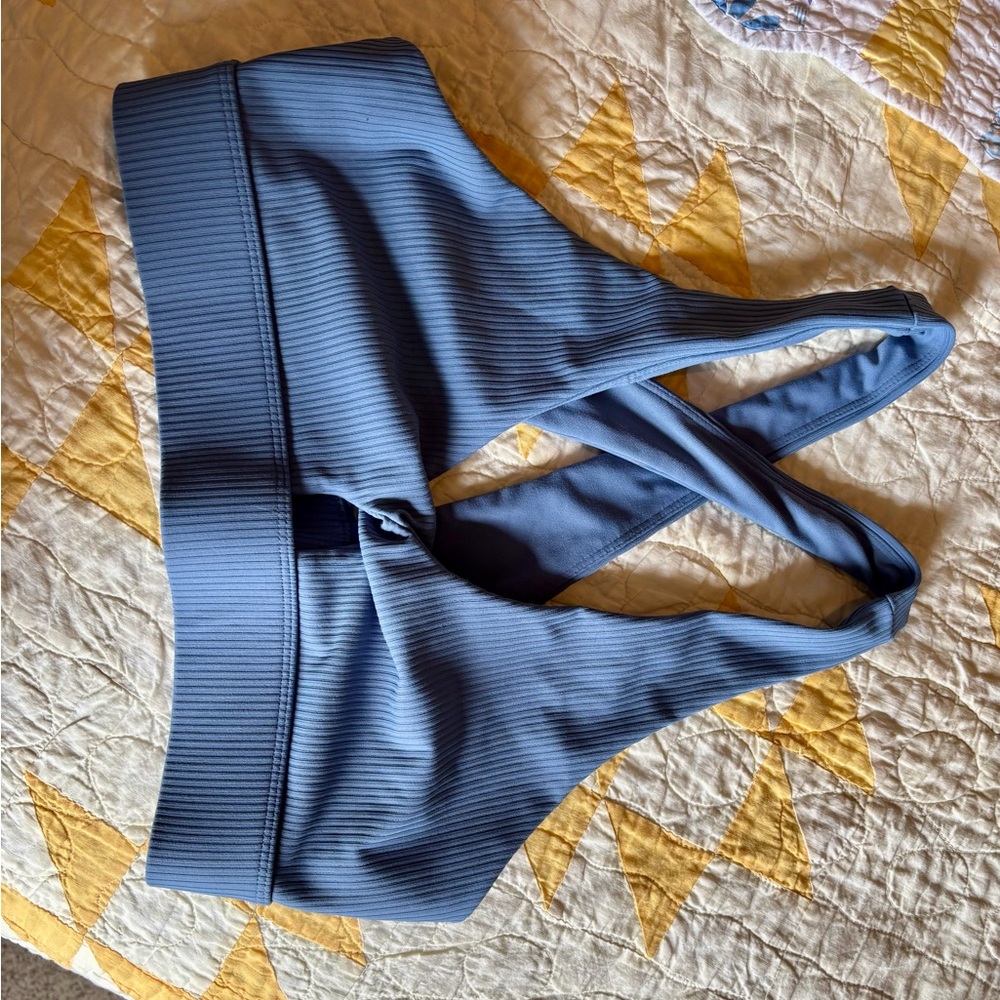 Fabletics Ribbed Blue Bralette